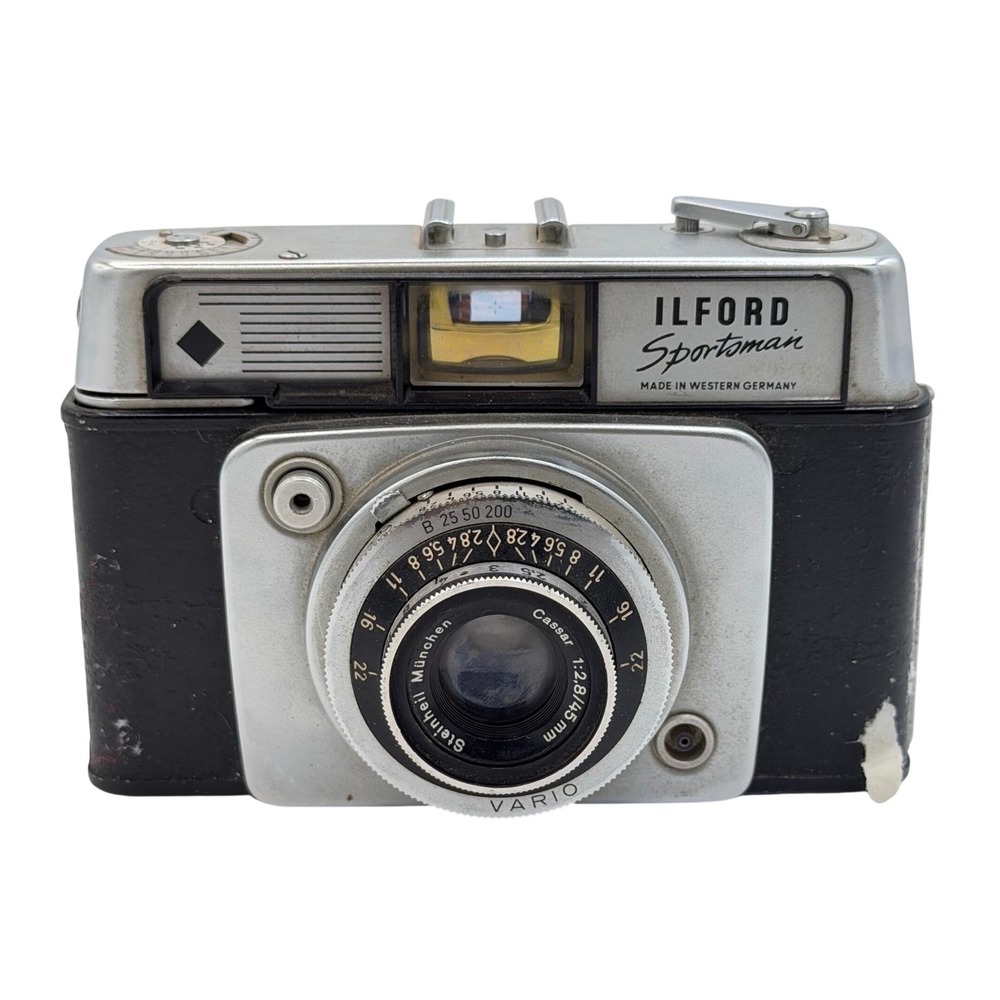 Vintage Ilford Sportsman 35mm Film Camera Steinheil Munchen Cassar 45mm 2.8 Lens